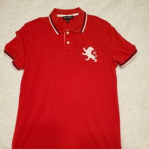 Express Men's Size S Solid Red Casual Short Sleeve Polo Shirt